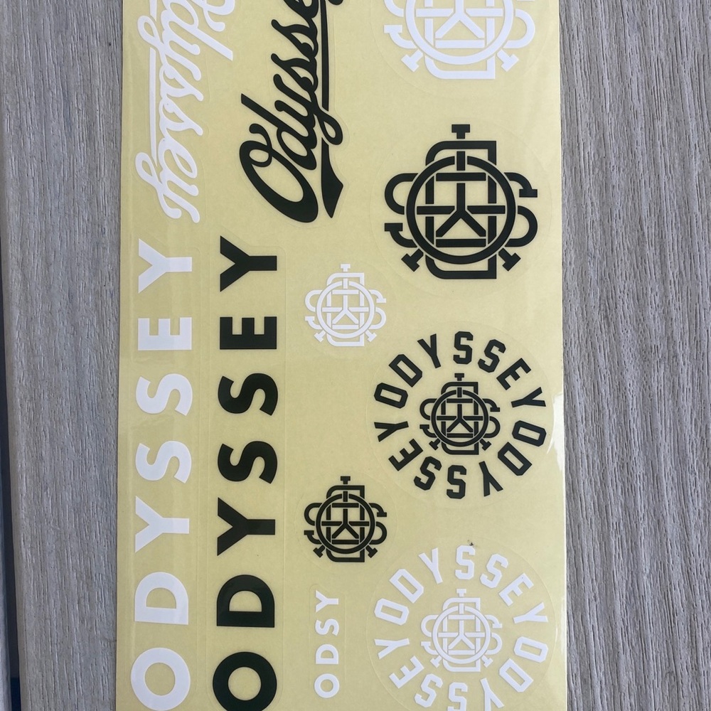ODYSSEY ASSORTED STICKER PACK
Black/White with Clear Back
